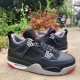 AJ4 Genuine Leather Black Red Women and Men's Jordan Restro Sneakers for Women and Men Factory Wholesale image