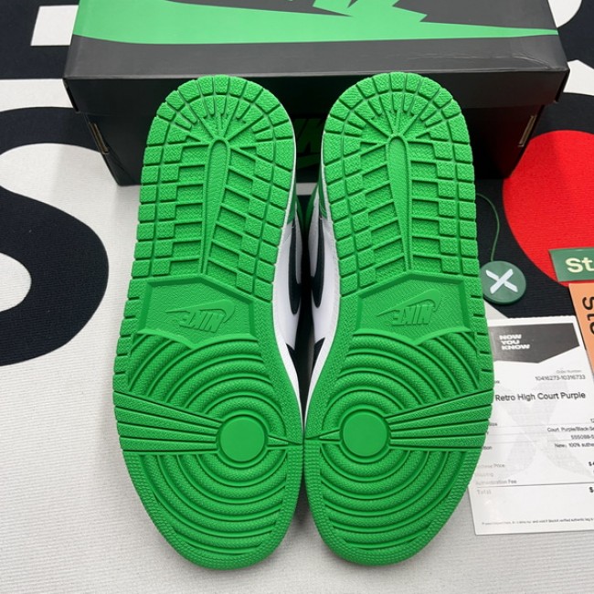 AJ1 High OG Black and Lucky Green Size 36 to 47.5 Authentic Grade Air Jordan, Sneakers, Air Jordan 1 image