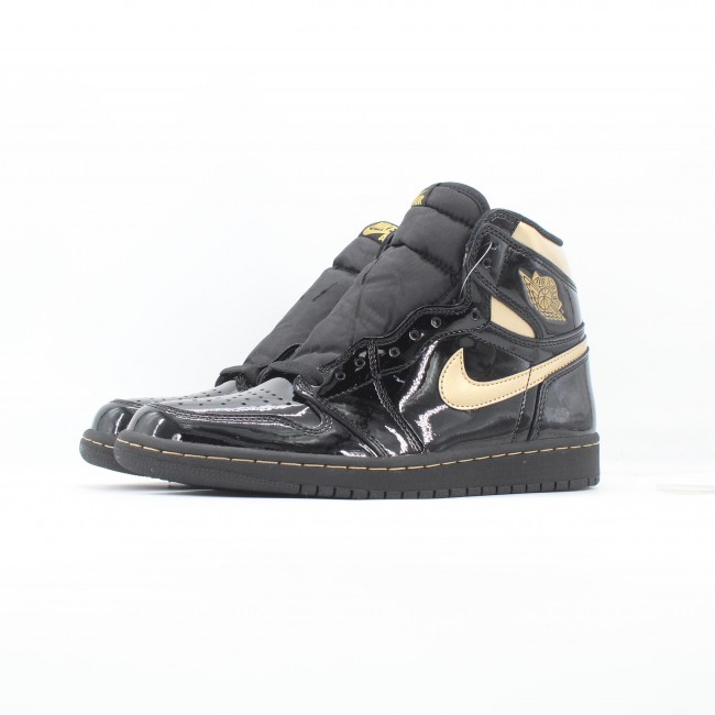 Close look AJ1 High OG Black Gold GS Size 36 to 47.5 Authentic Grade