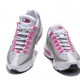 Original Nike wmns air max 95 essential air cushion retro jogging versatile shoe White Grey Pink 307960-001 for Women