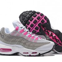 Nike wmns air max 95 essential air cushion retro jogging versatile shoe White Grey Pink 307960-001 for Women