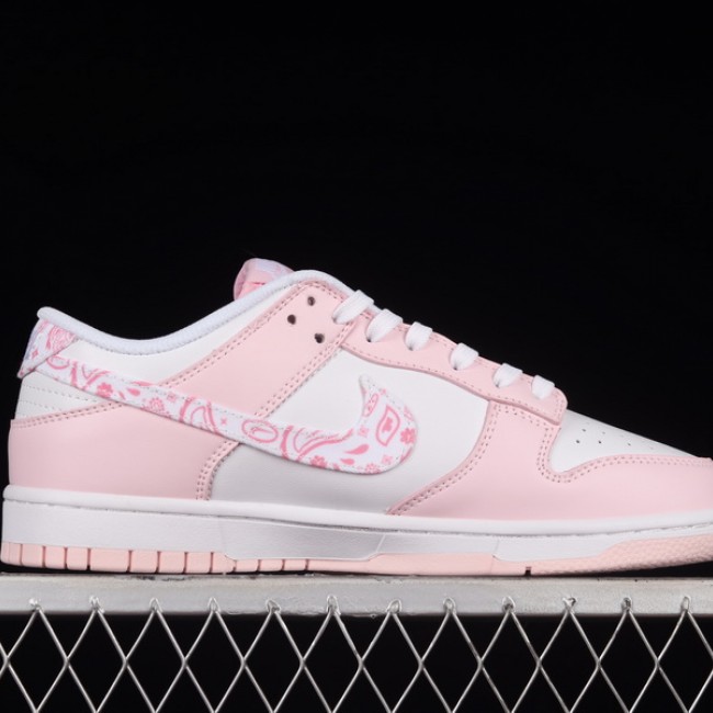 Close look Dunk Low Pink Paisley Cherry Blossom Pink Nike SB Low Top Sports Casual Shoe FD1449-100
