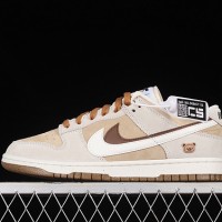 Nike SB Dunk Low 85 White Brown Double Hook Nike SB Low Top Sports Casual Shoes DO9457-113