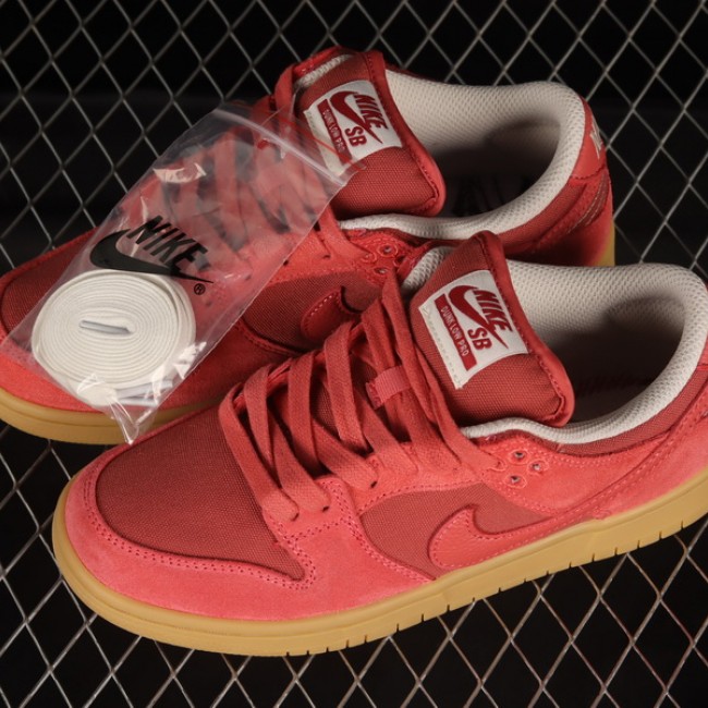 Close look Nike SB Dunk Low Pro Adobe Red Clay Red Pig Color Matching Nike SB Low Top Sports Casual Cricket DV5429-600