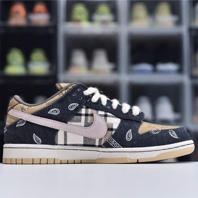 Authentic Travis Scott for YS × Nike SB Dunk Co branded Cricket Shoes Cashew Flower CT5053-001 Sizes for Women and Men.5