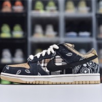 Travis Scott for YS ×  Nike SB Dunk Co branded Cricket Shoes Cashew Flower CT5053-001 Sizes for Women and Men