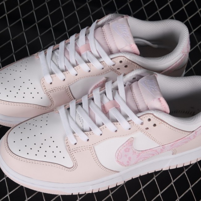 Close look Version C Dunk Low Pink Paisley Cherry Blossom Pink Nike SB Low Top Sports Casual Cleat FD1449-100